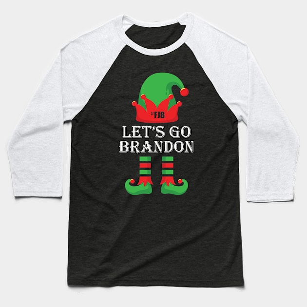 le'ts go brandon! christmas style Baseball T-Shirt by FunSillyShop